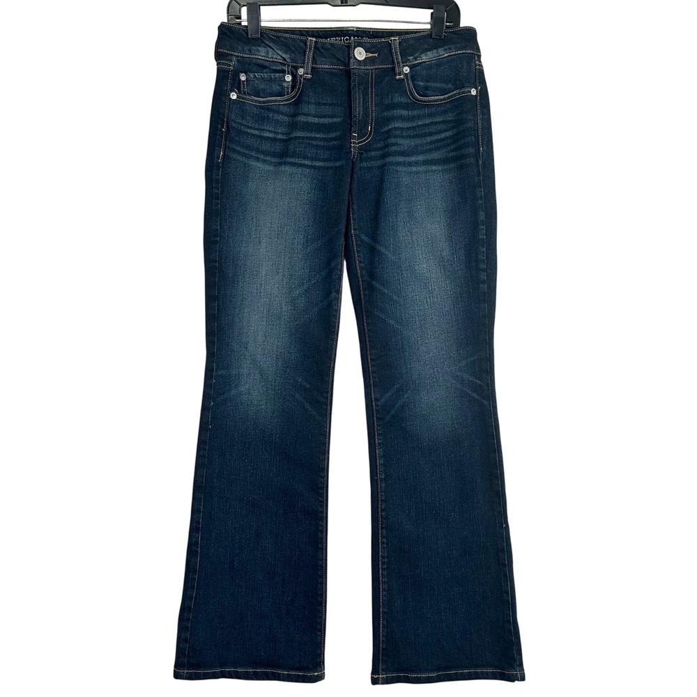 American Eagle AE Favorite Boyfriend Jeans Women's Size 6 Low Rise Dark Wash Y2K
